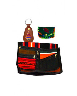 Set of bag, keychain and purse