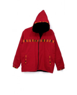 Jacket with hood and aguayo decorations